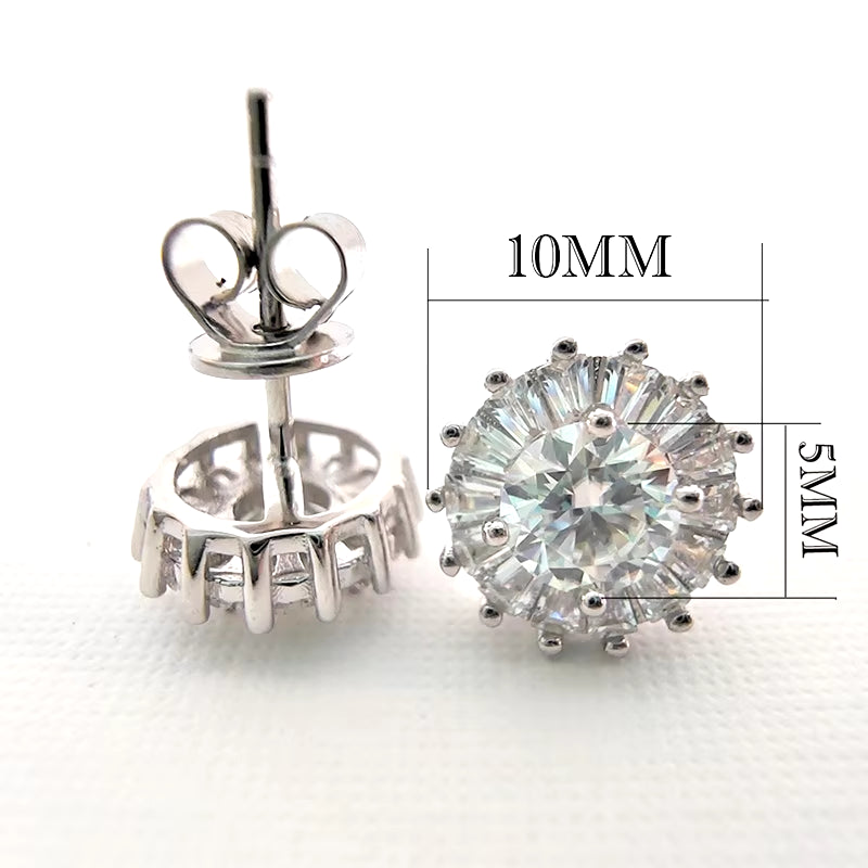 0.5CT 5MM D Moissanite Earrings S925 Silver Passed the Diamond Test Women Jewelry Wedding Party Birthday Gift