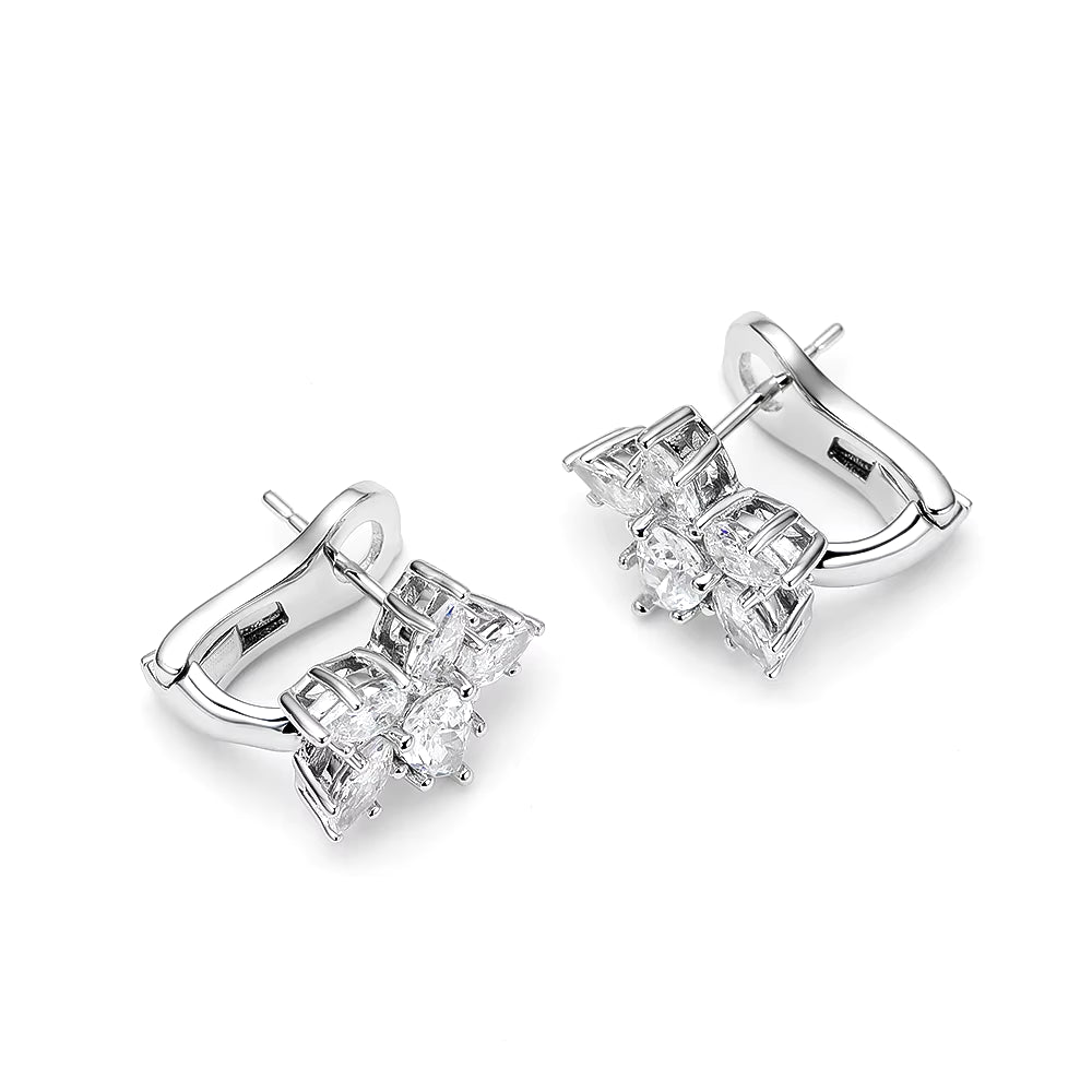 100% 925 Sterling Silver Sparkling High Carbon Diamond Earrings for Women Wedding Engagement Party Fine Jewelry Wholesale